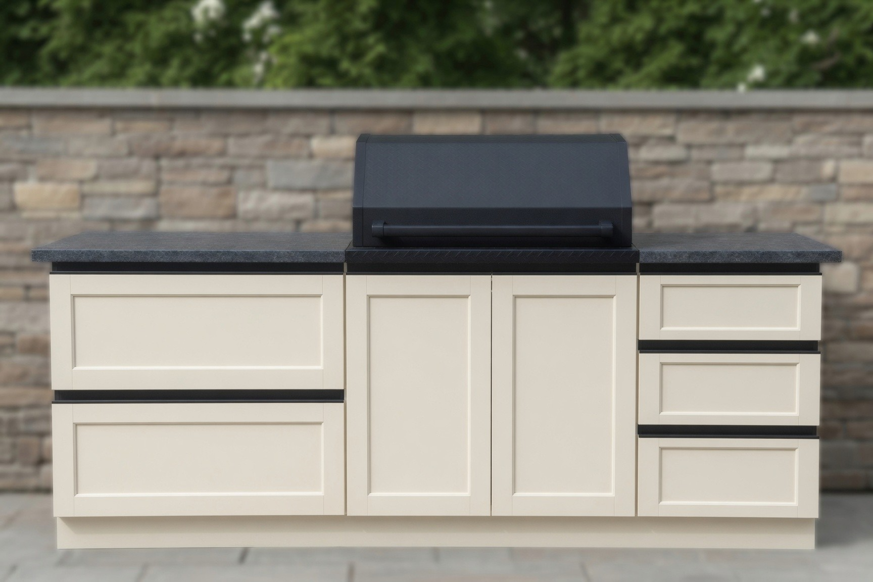 GOLA handleless pull system outdoor cabinet construction